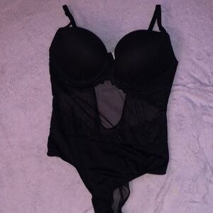 Auden Black Lace Underwire Bodysuit